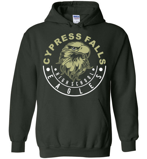 Cypress Falls High School Eagles Forest Green Hoodie 19