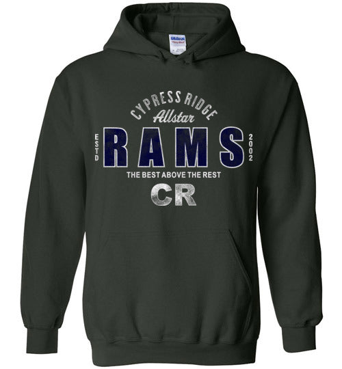 Cypress Ridge High School Rams Forest Green  Hoodie 40