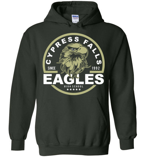 Cypress Falls High School Eagles Forest Green Hoodie 04