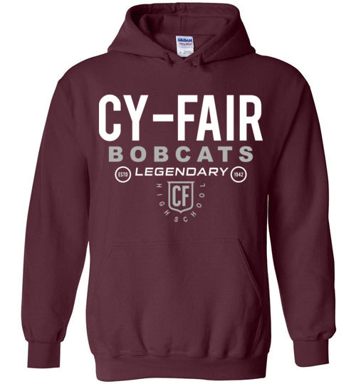 Cy-Fair High School Bobcats Maroon Hoodie 03