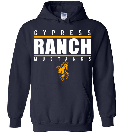 Cypress Ranch High School Mustangs Navy Hoodie 07