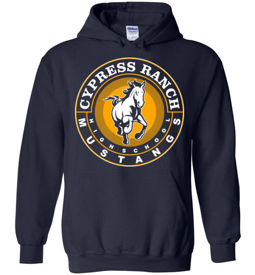 Cypress Ranch High School Mustangs Navy Hoodie 02