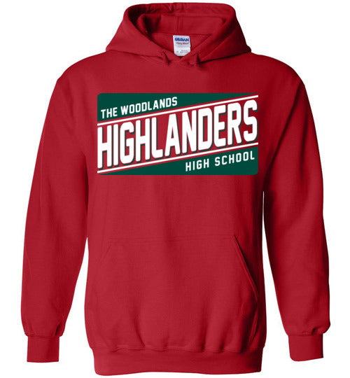 The Woodlands High School Highlanders Red Hoodie 84