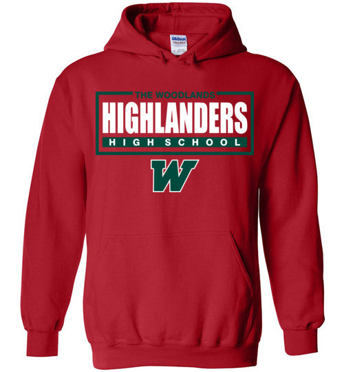 The Woodlands High School Highlanders Red Hoodie 49