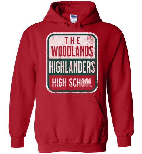 The Woodlands High School Highlanders Red Hoodie 01