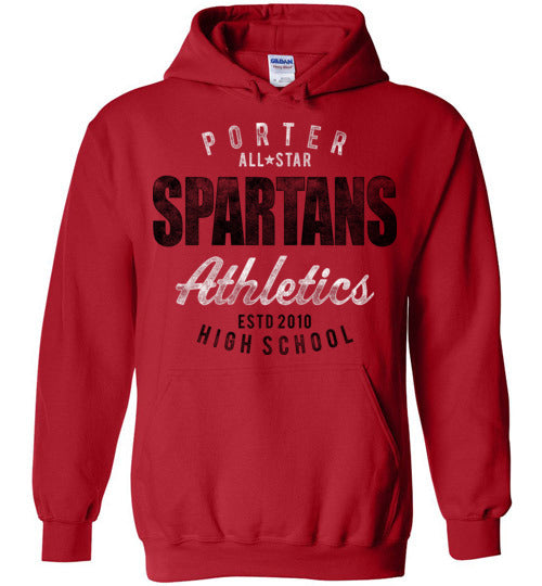 Porter High School Spartans Red Hoodie 34