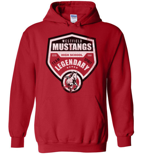 Westfield High School Mustangs Red Hoodie 14