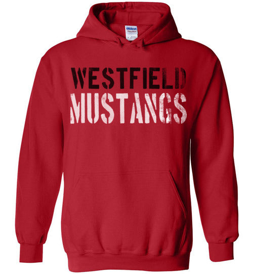 Westfield High School Mustangs Red Hoodie 17