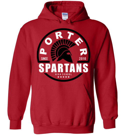 Porter High School Spartans Red Hoodie 04