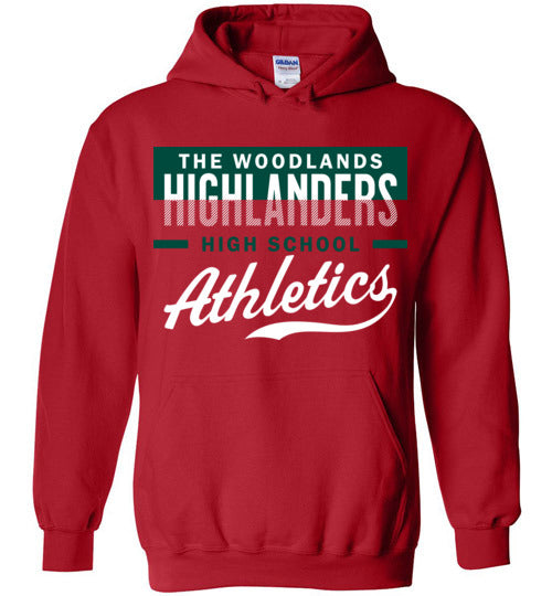 The Woodlands High School Highlanders Red Hoodie 48