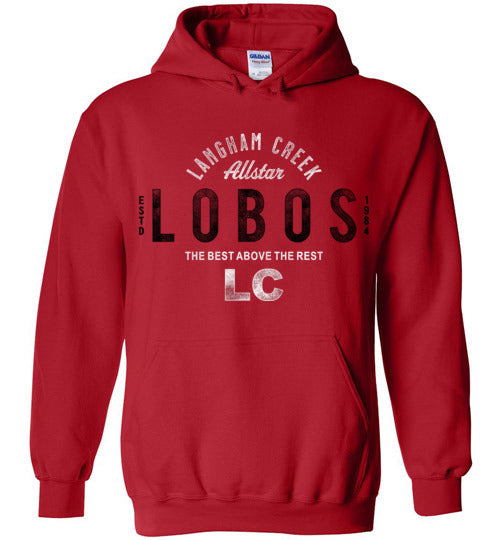 Langham Creek High School Lobos Red Hoodie 40