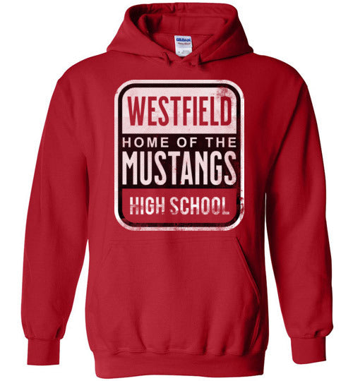 Westfield High School Mustangs Red Hoodie 01