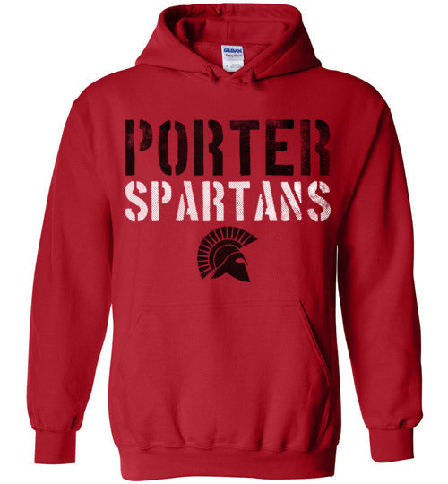 Porter High School Spartans Red Hoodie 17