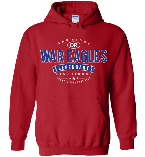 Oak Ridge High School War Eagles Red Hoodie 48