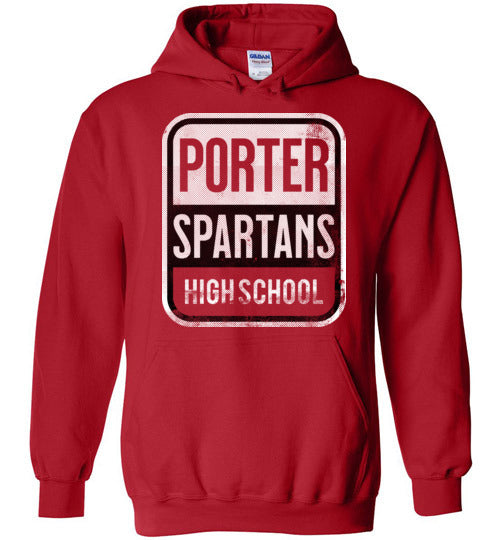 Porter High School Spartans Red Hoodie 01