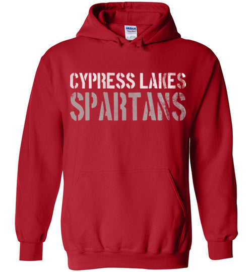 Cypress Lakes High School Spartans Red Hoodie 17