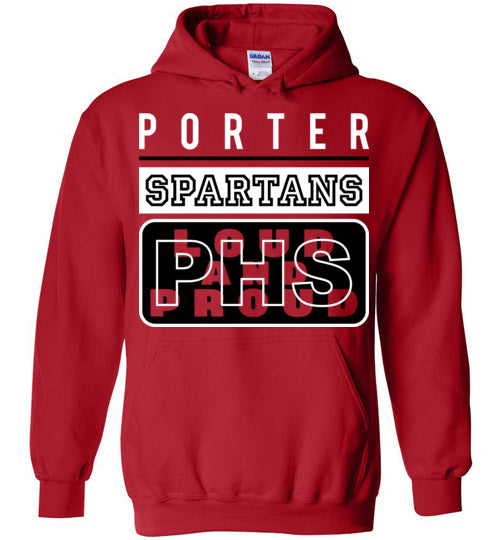 Porter High School Spartans Red Hoodie 86