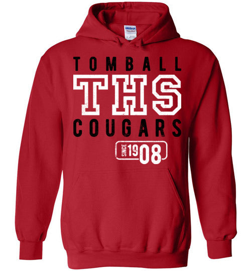 Tomball High School Cougars Red Hoodie 08