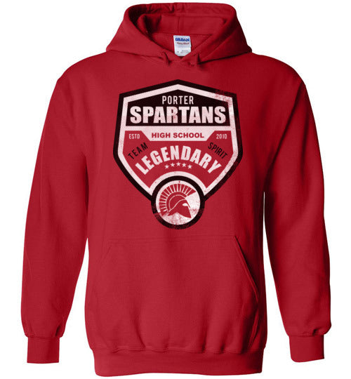 Porter High School Spartans Red Hoodie 14