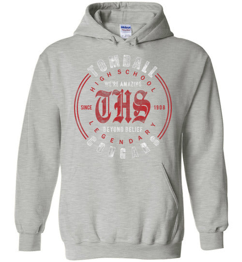 Tomball High School Cougars Sports Grey Hoodie 15