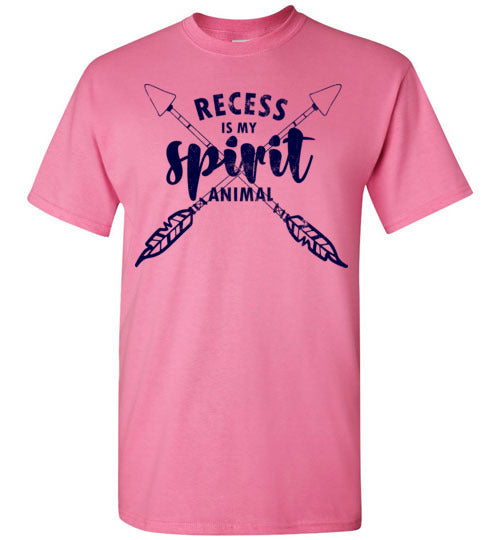 Azalea Unisex Teacher T-shirt - Design 14 - Recess Is My Spirit Animal