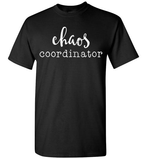 Black Unisex Teacher T-shirt - Design 07 - Chaos Coordinator