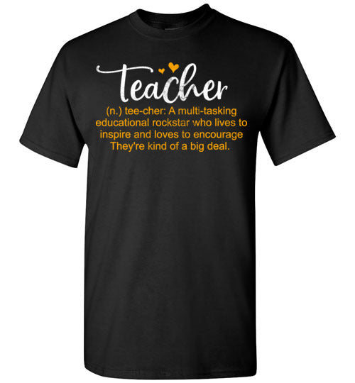Black Unisex Teacher T-shirt - Design 16 - Teacher Meaning