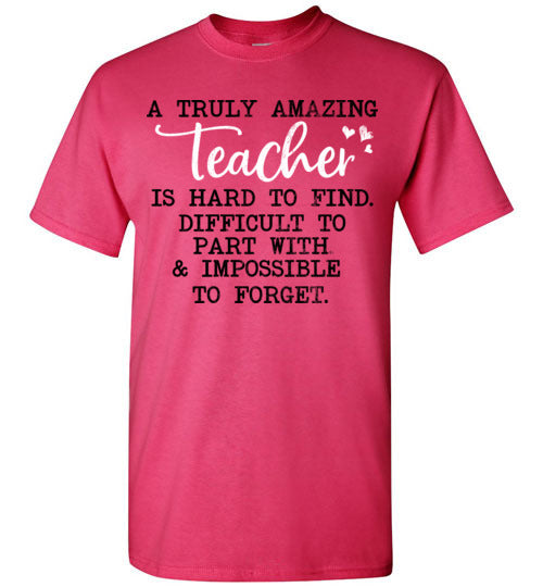 Unisex Heliconia T-shirt - Teacher Design 04 - A Truly Amazing Teacher