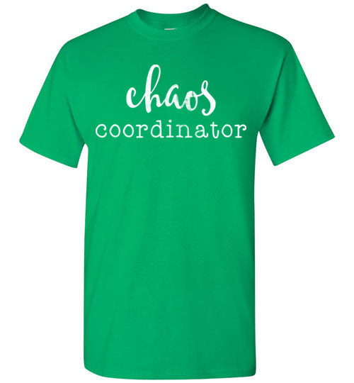 Irish Green Unisex Teacher T-shirt - Design 07 - Chaos Coordinator