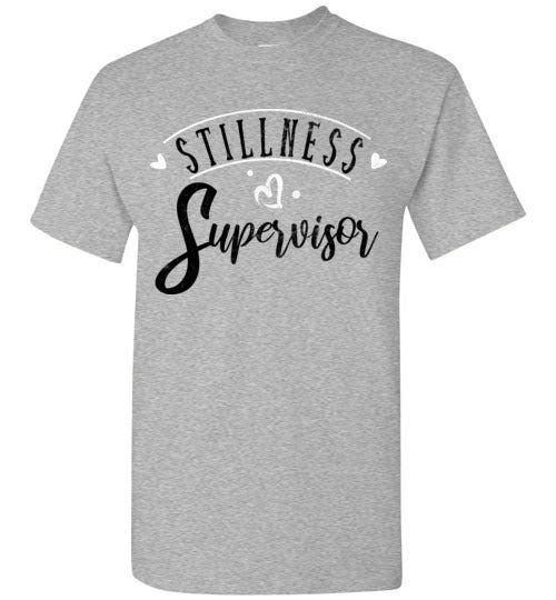 Sports Grey Unisex Teacher T-shirt - Design 36 - Stillness Supervisor