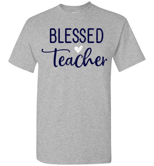 Sports Grey Unisex Teacher T-shirt - Design 09 - Blessed Teacher