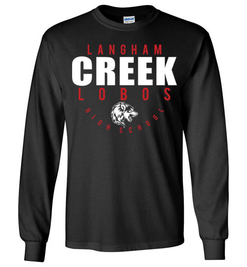 Langham Creek High School Lobos Black Long Sleeve T-shirt 12