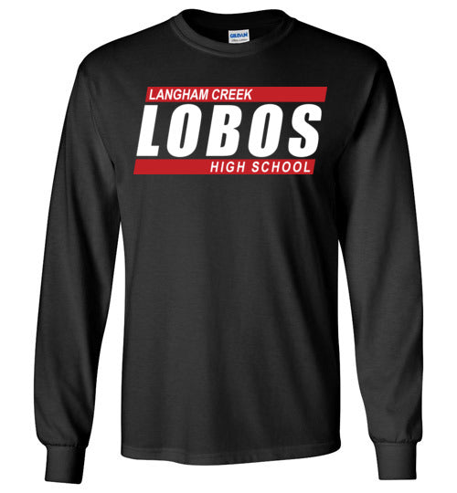 Langham Creek High School Lobos Black Long Sleeve T-shirt 72