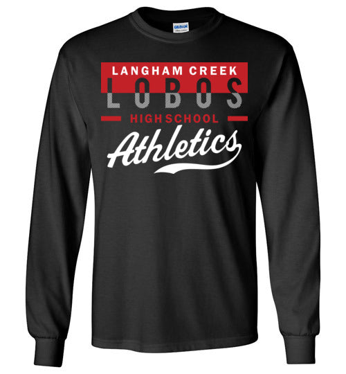 Langham Creek High School Lobos Black Long Sleeve T-shirt 48