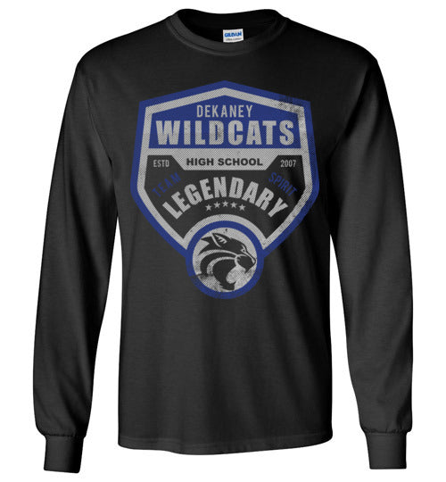 Dekaney High School Wildcats Black Long Sleeve T-shirt 14