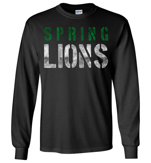 Spring High School Lions Black Long Sleeve T-shirt 17
