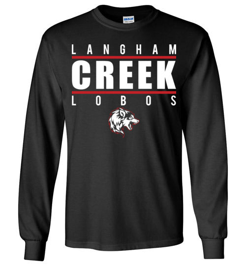 Langham Creek High School Lobos Black Long Sleeve T-shirt 07