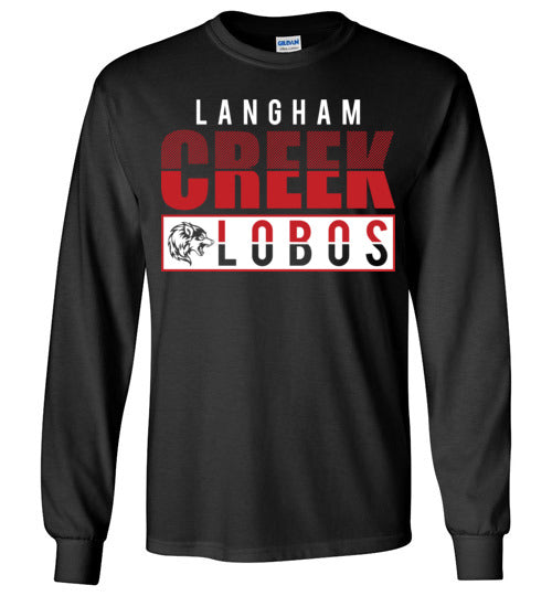 Langham Creek High School Lobos Black Long Sleeve T-shirt 31