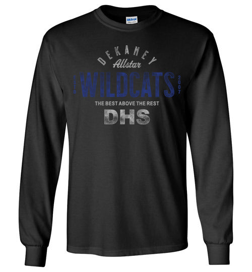 Dekaney High School Wildcats Black Long Sleeve T-shirt 40