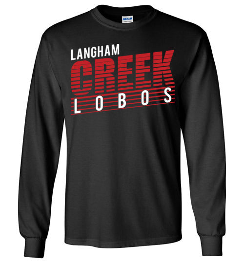 Langham Creek High School Lobos Black Long Sleeve T-shirt 32