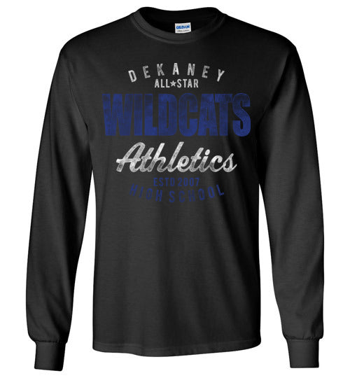 Dekaney High School Wildcats Black Long Sleeve T-shirt 34