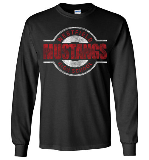 Westfield High School Mustangs Black Long Sleeve T-shirt 11