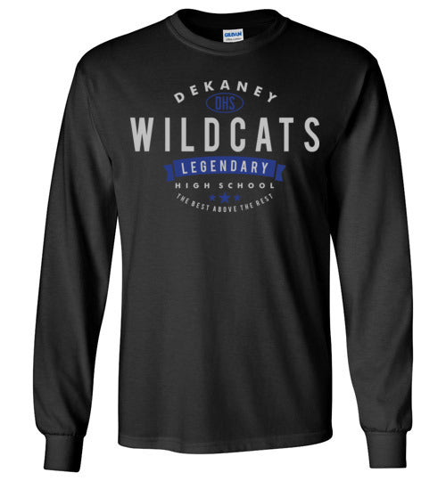 Dekaney High School Wildcats Black Long Sleeve T-shirt 44