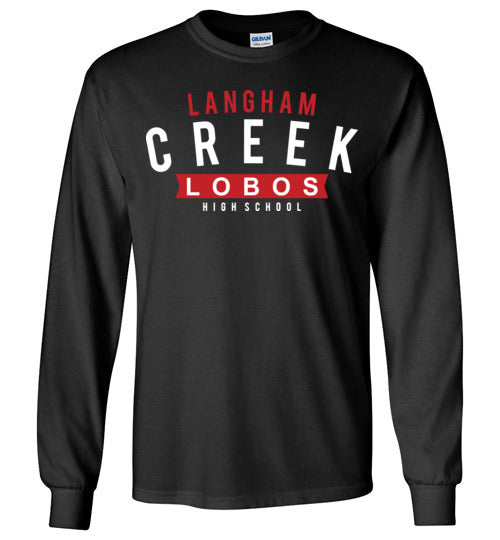 Langham Creek High School Lobos Black Long Sleeve T-shirt 21