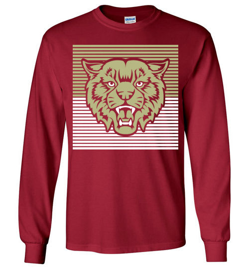 Cypress Woods High School Wildcats Deep Red Long Sleeve T-shirt 27