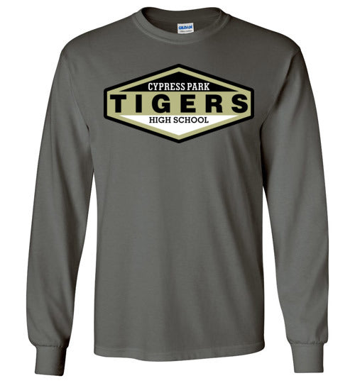 Cypress Park High School Tigers Charcoal Long Sleeve T-shirt 09