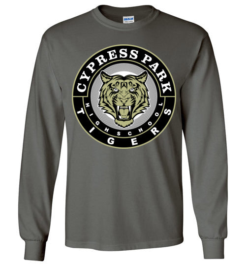 Cypress Park High School Tigers Charcoal Long Sleeve T-shirt 02