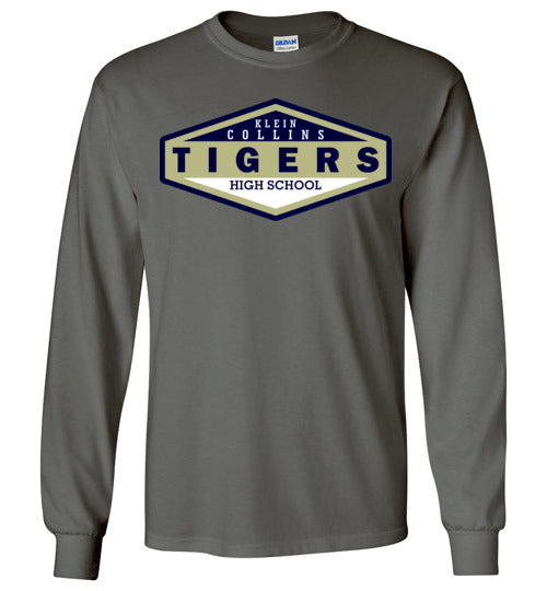 Klein Collins High School Tigers Charcoal Long Sleeve T-shirt 09