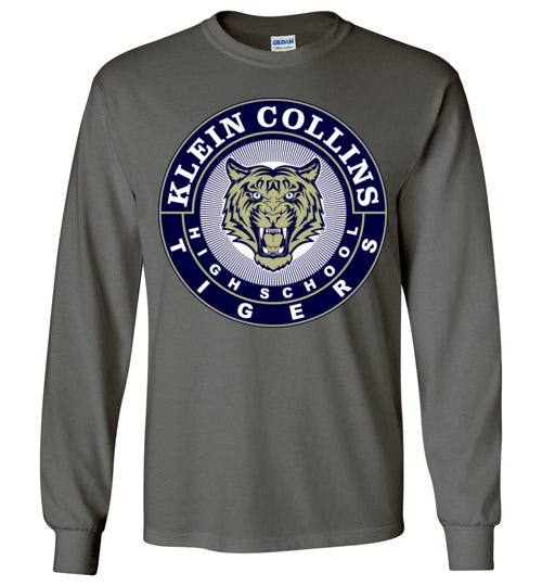 Klein Collins High School Tigers Charcoal Long Sleeve T-shirt 02