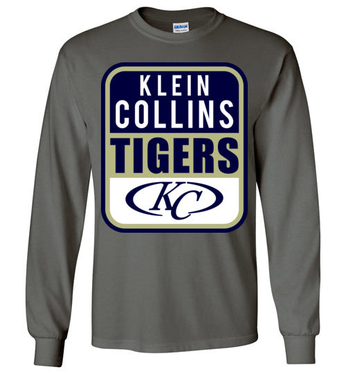 Klein Collins High School Tigers Charcoal Long Sleeve T-shirt 01